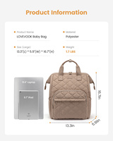 LOVEVOOK Sac à dos pour couches, grand sac pour bébé fille garçon avec matelas à langer, sac à dos pour maman papa avec boucles de poussette