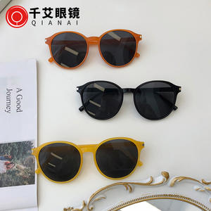 แว่นกันแดดสไตล์เกาหลีใหม่สีส้มย้อนยุคทรงกลมป้องกันรังสียูวี 400 ประเภท 3 แว่นกันแดดดีไซน์วงรี F3-3386 - Product Image 2