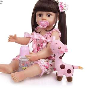 55 CM Simulation <span class=keywords><strong>Biberon</strong></span> Réaliste Mignon Doux Silicone Réaliste Reborn Poupée Jouet pour Enfants - Product Image 2