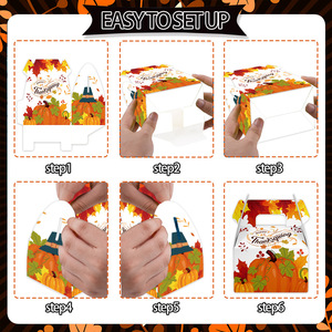 Boîte Cadeau en Gros Thème Automne Thanksgiving Citrouille 3D pour Bonbons et Snacks, Idéale pour la Décoration de Fêtes - Product Image 2