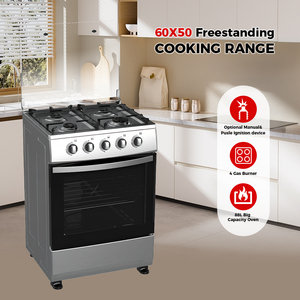 Cuisinière à gaz encastrable 88L avec 4 brûleurs, couvercle en verre, allumage manuel, cuisinière domestique avec four pour la cuisson quotidienne - Product Image 2