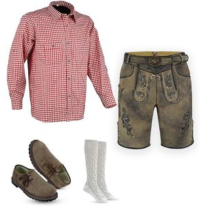 Pantalones de Cuero Bávaros Personalizados para Hombre, Disfraz Tradicional de Oktoberfest, Pantalones Cortos de Cuero con Bordado, Talla Adulto - Product Image 1