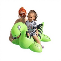 Nouveau Jouet Aquatique Gonflable pour Enfants, Radeau Flottant avec Poignées, Dinosaure Rouge à Chevaucher 135x75x80cm pour Tout-Petits