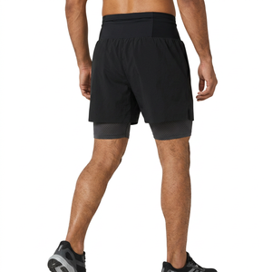Shorts de course 2-en-1 solides à séchage rapide pour hommes, course de marathon avec doublure de compression, livraison DDP - Product Image 1