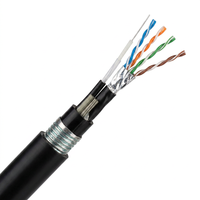 Câble de communication blindé hybride à fibre optique CAT6A U FTP 23AWG 4 paires monomode G657A1 avec gaine en acier corrugué
