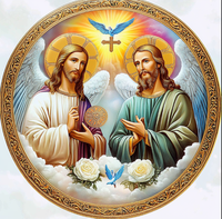 Quadro Rotondo Religioso Sacro con Gesù, Stampa a Olio, Decorazione da Tavolo, Artigianato in Resina, Souvenir Regalo - Offerta Speciale