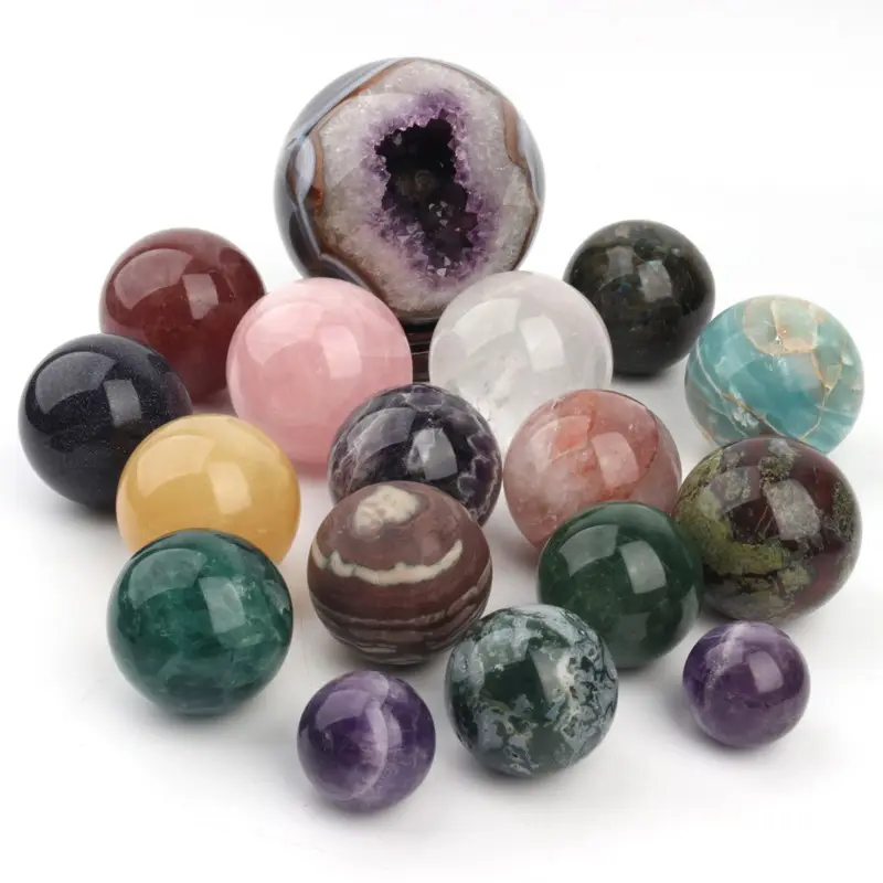 Boule de cristal Labradorite violet de guérison, 40mm, 200mm, sphère ronde naturelle, claire, sphère magique