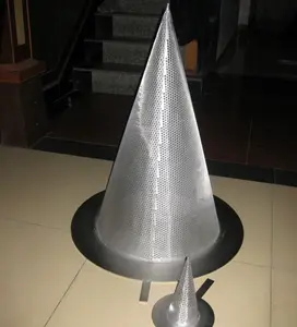 Tela de malha de aço inoxidável, bruxas, chapéu, filtro, filtro, cesta de forma de cone