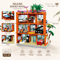 Ensemble de blocs de construction Miami Resort Hotel 1612 pièces, modèle MOC, jouet technique en plastique, cadeau de festival, modèle d'exposition de bureau