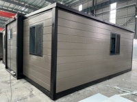 2 unités par conteneur 40HQ, maison conteneur extensible de 2,4 m de hauteur au plafond, 20 pieds x 30 pieds, 3 chambres, cuisine, bureau moderne de luxe en acier portable