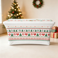 Housse de table ajustée en spandex pour Noël, taille personnalisée, nappe décorative pour fête de fin d'année, banquet et décoration de Noël à la maison.