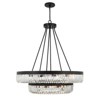 Lustre moderne de luxe en cristal taillé à la main, à deux niveaux, avec cadre métallique rond, éclairage suspendu personnalisé pour salon, villa, hôtel