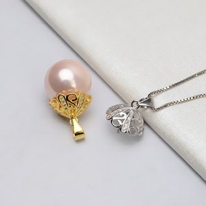 S925 Silver Pendant Necklace with 13-15 Pearl Female Baotou Hat <b>Concealer</b> Jewelry DIY Accessories Holder 773 - Product Image 2