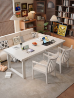 Table à manger rustique en bois massif robuste avec pieds en H, écologique et multi-usages pour la maison, la cuisine et la salle à manger DB02 #