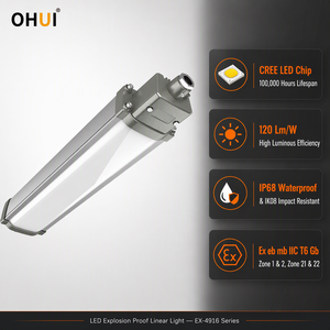 Lumière linéaire antidéflagrante LED ATEX IECEx IP68 |   Éclairage industriel pour zones dangereuses Ex Eb Mb IIC T6 Gb Zone 1 2 21 22 OEM ODM - Product Image 1