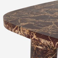 SH STONE Kundenspezifische Hochwertige Natur-Dekor Wohnzimmer Steinmöbel Roter Marmor Couchtisch-Set mit 2 Tischen