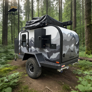Remolque híbrido <span class=keywords><strong>de</strong></span> diseño <span class=keywords><strong>de</strong></span> lujo, ligero, para viajes, caravana todoterreno pequeña con energía solar - Product Image 1