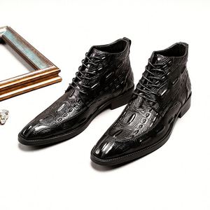Chaussures habillées en cuir pour hommes, mocassins souples à bout pointu, chaussures de bureau formelles, chaussures plates décontractées, mocassins de mode pour l'automne - Product Image 6