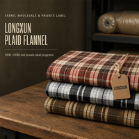 Tissu en flanelle à carreaux LONGXUN, tissu brossé à carreaux écossais, rouge bordeaux, noir, blanc, beige, camel, fournisseur en gros OEM ODM