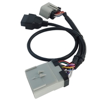RP1226 14Pin Splitter Y Cable RP1226 Male ke RP1226 14Pin Female ke OBD2 16Pin Female untuk Alat Diagnostik ELD Truk Berat.