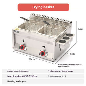 Commercial Grade Stainless Steel Gas <b>Fryer</b> with Griddle and Dual Tanks for Restaurant Use LPG/LNG Powered - Product Image 2