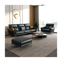 Meilleure vente couche supérieure canapé en cuir de vachette canapé de salon simple canapé en cuir nordique moderne petite maison 3 places ensemble de canapé en latex