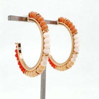Pendientes de Aro con Cuentas de Vidrio Chapadas en Oro Hechos a Mano, Estilo Lindo, Modernos y Lujosos