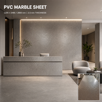 Feuille de marbre PVC imperméable et résistante à l'humidité avec garantie d'un an pour la décoration murale des salles de bain, des hôpitaux et des hôtels
