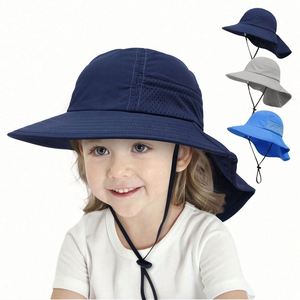 Summer New Children's Casual Cycling <b>Leaf</b> Pattern <b>Light</b> Breathable Mesh Sun Protection Bucket Hat - Product Image 2