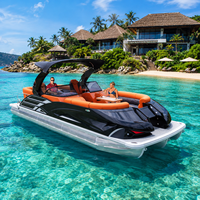 Bateau ponton en aluminium de 22 pieds de qualité export, 12 places, 3 tubes, homologué CE, couleur personnalisée, pêche, moteur 200 CV en option, expédition internationale