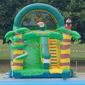Tobogán inflable para niños, castillo inflable para fiestas al aire libre, castillo inflable para saltar, tobogán inflable de jungla. - Product Image 3