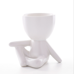 Petits pots de plantes succulentes émaillés pour <span class=keywords><strong>jardin</strong></span> maison décorative bureau arrière-cour idées conception humaine pot de fleurs avec expédition DDP - Product Image 5