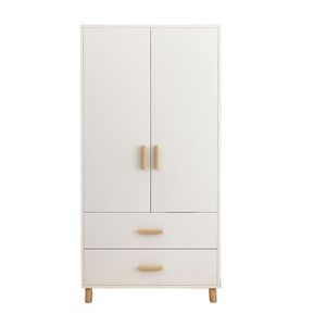 Modern Minimalist <b>Wardrobe</b> White Wood Frame 45cm Depth Divided Storage Bedroom Home Use - Product Image 3