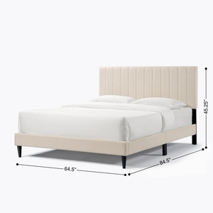 DB Nordsman Dove Nữ Hoàng Kích Thước Tufted Ngọc Trai Trắng Bọc Nền Tảng Giường Thiết Kế Tối Giản Tính Năng Lưu Trữ Cho Nội Thất Phòng Ngủ - Product Image 2