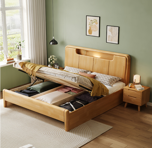 <span class=keywords><strong>Cama</strong></span> Doble de Madera Sólida de Lujo en Oferta, Tamaño King, con <span class=keywords><strong>Cajones</strong></span> de Almacenamiento, Muebles de Dormitorio Modernos Multifuncionales de Madera para Apartamentos - Product Image 3