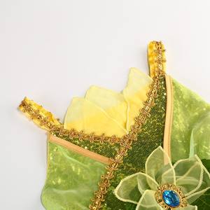 Nouvelle robe de princesse de luxe grenouille princesse sans manches vert <span class=keywords><strong>Tiana</strong></span> Halloween enfants fille robe - Product Image 4