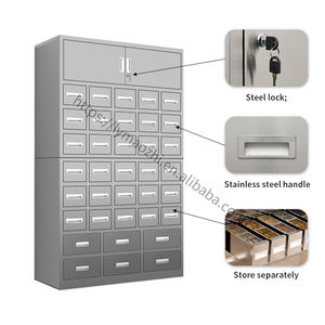 Casier de rangement en acier inoxydable pour médecine chinoise 36 tiroirs TCM Herb Storage pour 102 sortes d'herbes <span class=keywords><strong>Pharmacie</strong></span> Mobilier d'hôpital - Product Image 2