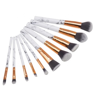 Juego de pinceles de maquillaje azul tinta de alta calidad, 10 Uds., <span class=keywords><strong>con</strong></span> mango de mármol de lujo, logotipo personalizado, Etiqueta Privada, uso facial <span class=keywords><strong>con</strong></span> <span class=keywords><strong>corrector</strong></span> - Product Image 2