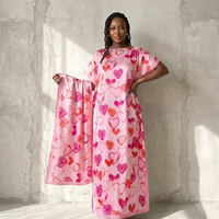 Robe Dubaï avec hijab, ensemble une pièce, caftan africain, ample, léger, grande taille, élégante, abaya en satin, robe longue pour occasions formelles