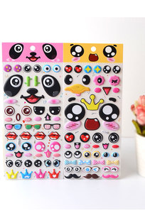 DIY pegatinas hinchadas de dibujos animados <span class=keywords><strong>Kawaii</strong></span> 3D Paquete de pegatinas para la decoración personalizada 3D lindo ojo hinchado espuma estudiante pegatina para niños - Product Image 3