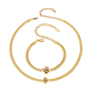 Waterproof Fine Designer Luxury Non Tarnished 14k 18k PVD Gold Plated 316L Stainless Steel Jewelry <b>Sets</b> for Women - Product Image 6