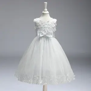 드레스 소녀 활 공주 스커트 반짝이 꽃 아이 웨딩 드레스