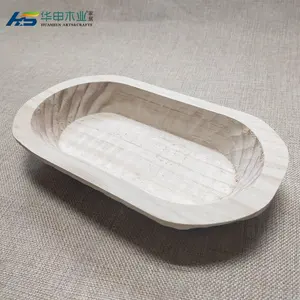 Modern design dough bowl with Wooden Dough Bowl Grade Mango Wood Rectangle Round Corner Food Bowls Hand Carved Vintage Design
