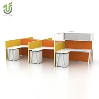 Poste de travail modulaire en forme de L IULTRA moderne, cabine de bureau mobile, postes de travail portables et déplaçables, configurations flexibles