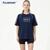 Camiseta Kuenzi Extra Grande de 240 g/m², 100 % Algodón, Manga Corta, con Diseño de Rayas y Bloques de Color para Mujer