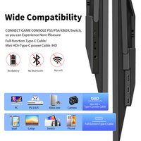 Monitor LCD Portátil de 13 Pulgadas con Pantalla IPS Panorámica de 13.3 Pulgadas, 1080p, Tipo C