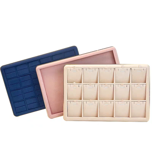 Doc nhà máy Bán Buôn Đồ trang sức hiển thị khay triển lãm hiển thị kim loại và da lộn vòng bông tai vòng cổ hiển thị khay - Product Image 4