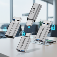 Adaptateur USB-C vers USB-C avec bloqueur de données uniquement pour la charge, protection contre le juice-jacking, rejet des tentatives de piratage, charge PD