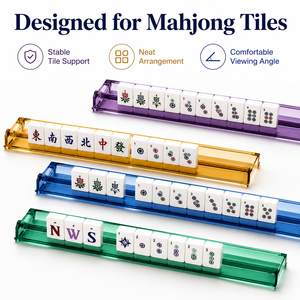 Support de tuiles de Mahjong américain en acrylique, support de Mahjong durable et portable avec poussoir pour 4 joueurs, soirée de jeu - Product Image 4