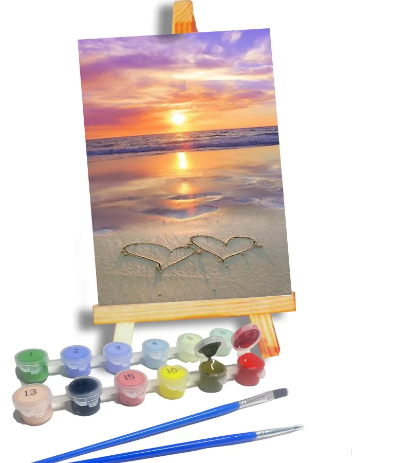 Bán hàng nóng bức tranh sơn dầu phong cảnh đẹp của sóng biển và hoàng hôn